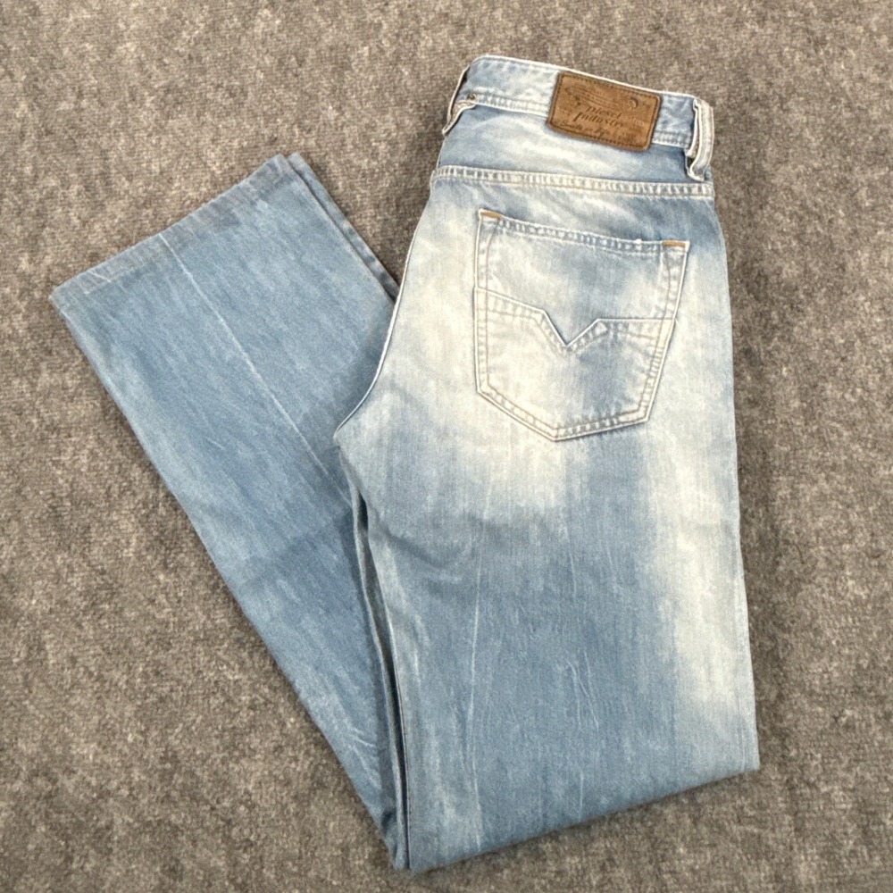 Diesel Larkee Jeans Mens 30x32 Light Wash Regular Straight Y2K 0827F Denim